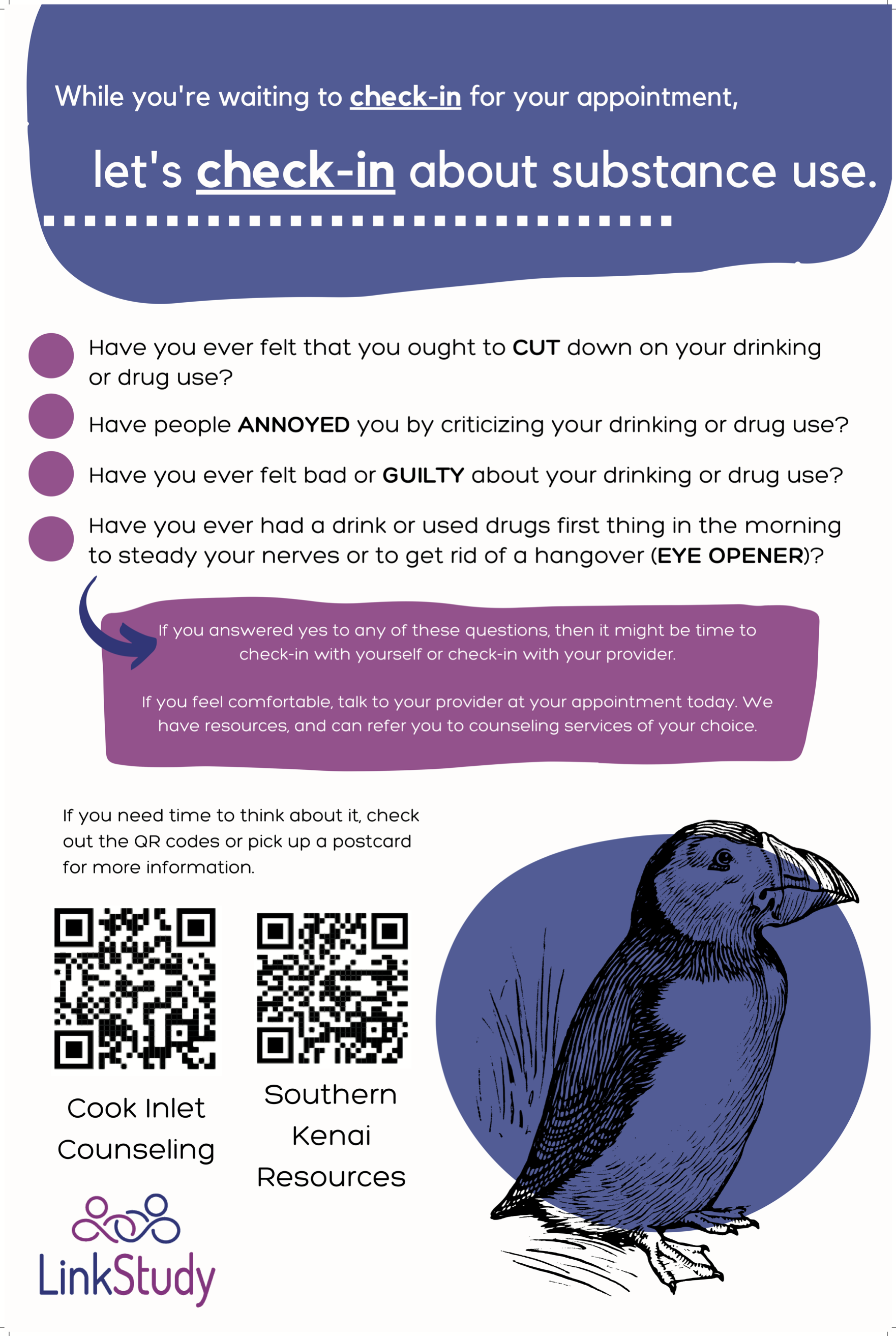 Link Study AK Poster Puffin & QR Code Thumbnail